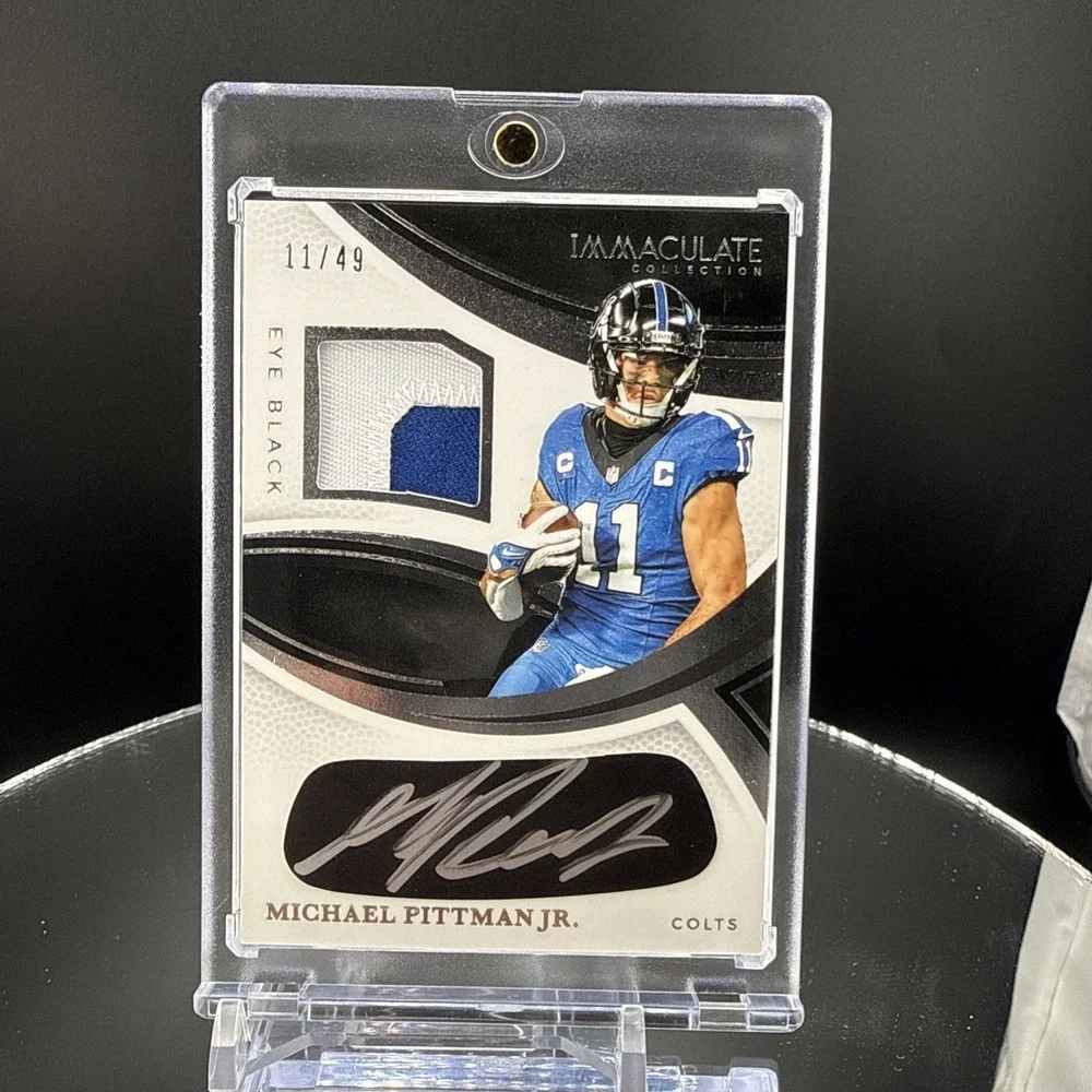 2025 Panini Immaculate Collection MICHAEL PITTMAN JR.  /49 Eye Black Patch Auto